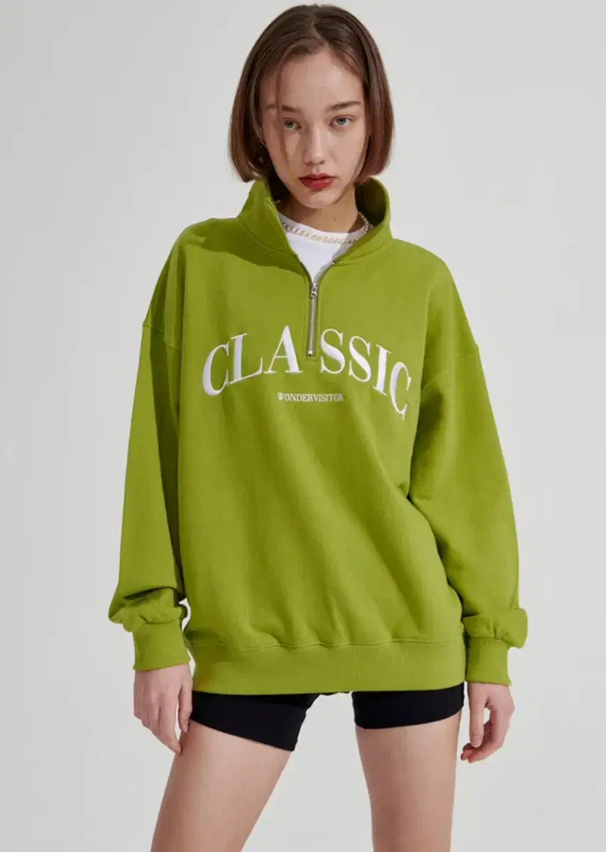 Wonder Visitor classic half zip up olive